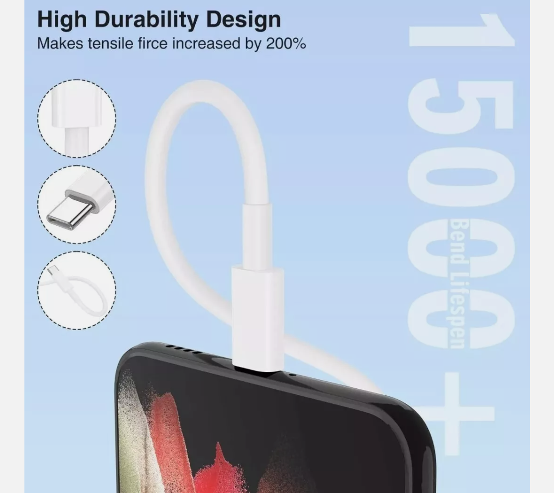 USB-C to USB-C Cable Fast Charger Type C to Type C Charging Cord Rapid Charger