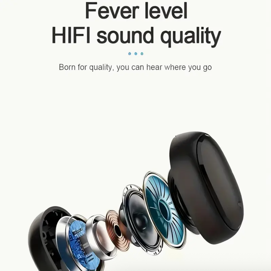 Wireless Earbuds – High-Fidelity Sound, Noise Isolation, Compact & Lightweight | Sport & Office Earphones, Black | Ideal Gift for Christmas & Halloween