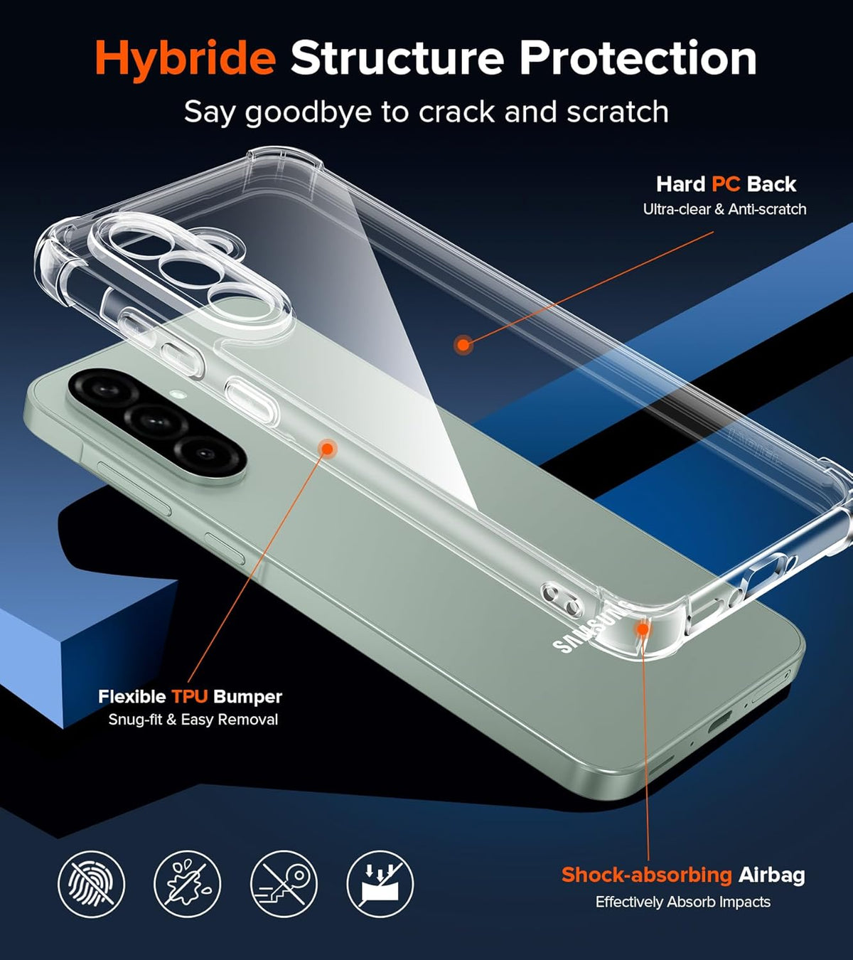 Crystal Clear Transparent Case for  A Series – Slim, Shockproof & Stylish Protection