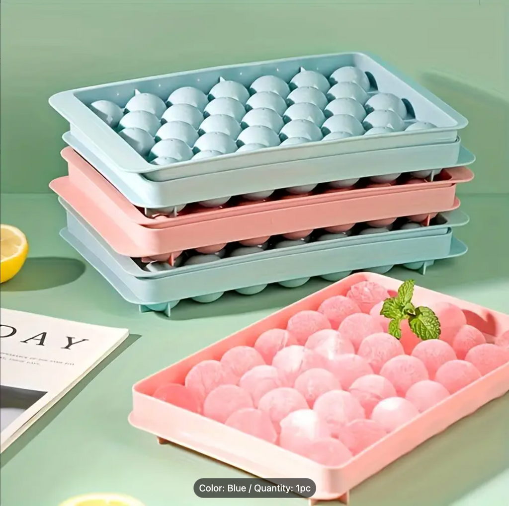 1PC Ice Cube Tray – Polished Dustproof Round Grid Ice Ball Mold | Small-Sized Food-Grade Ice Maker for Home, Party & Kitchen Use