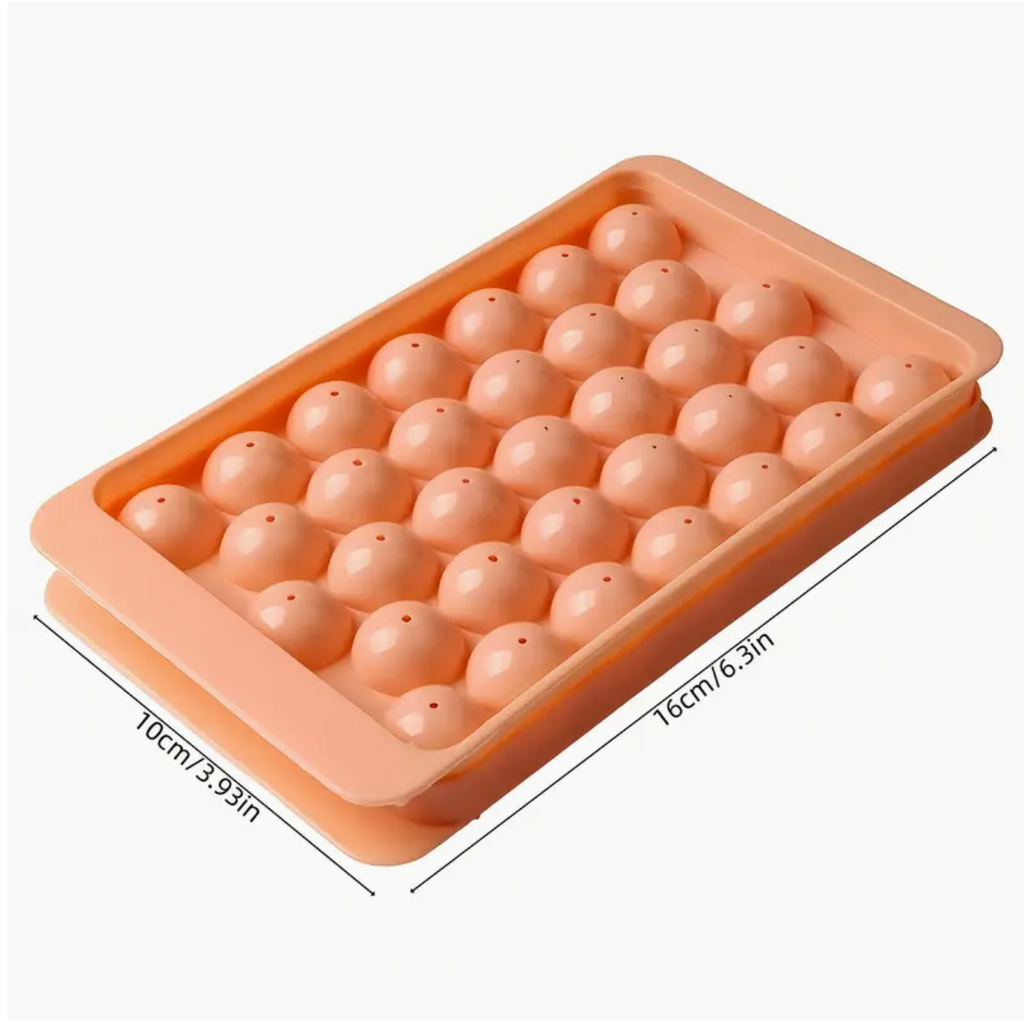 1PC Ice Cube Tray – Polished Dustproof Round Grid Ice Ball Mold | Small-Sized Food-Grade Ice Maker for Home, Party & Kitchen Use