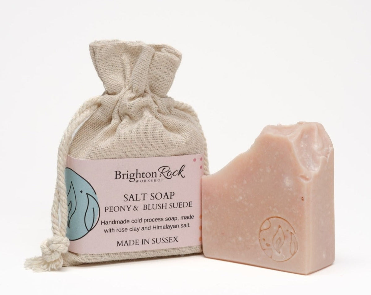 Himalayan Salt Soap - Peony & Blush Suede Salt Bar