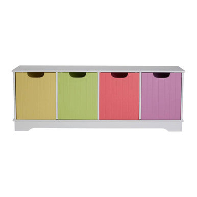 Isla Kids White and Multi Coloured 4 Drawer Storage Unit