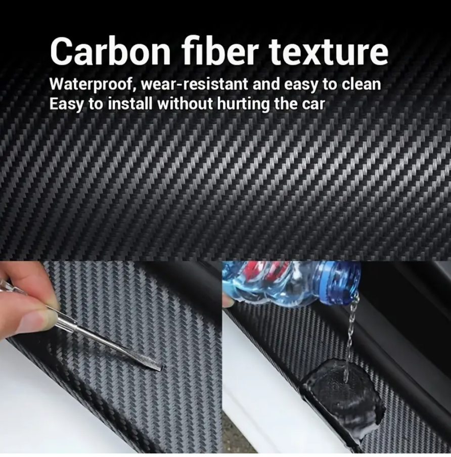 🚗 3D Carbon Fiber Car Door Edge Protector – Waterproof, Scratch-Resistant & Universal Fit