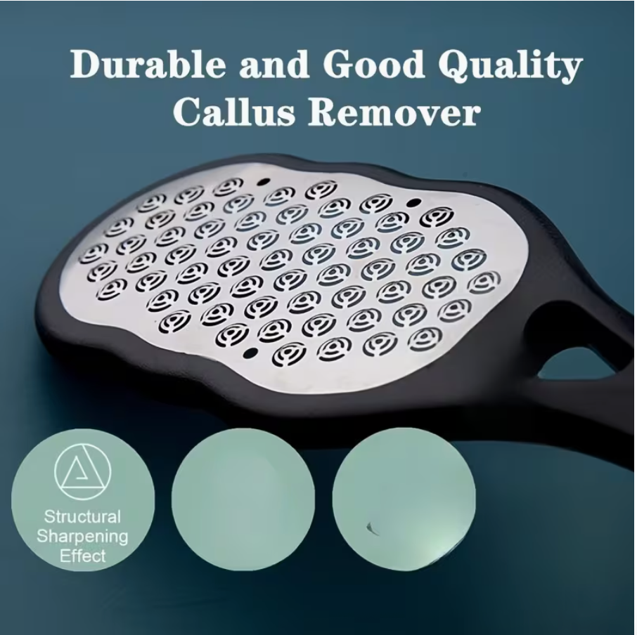 Stainless Steel Foot File Sander  Anti-Splash Design • Comfortable Handle • Rust-Proof & Durable • Removes Dead Skin & Calluses • Home SPA & Pedicure Essential