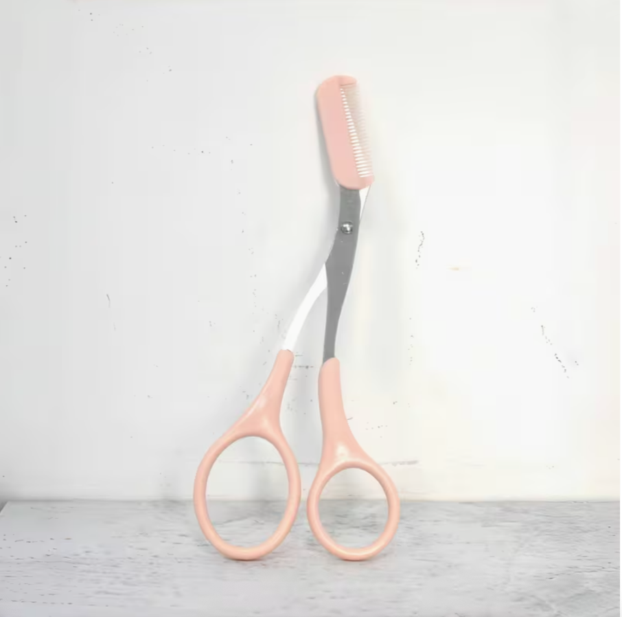 Eyebrow Trimmer with Built-In Comb – Stainless Steel Precision Grooming Scissors