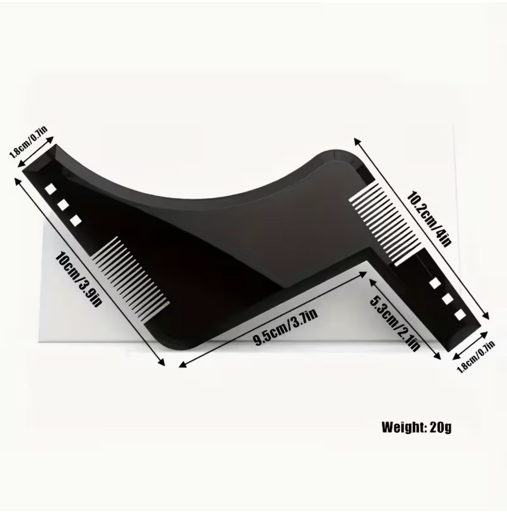 Men’s Beard Shaping & Styling Template Comb – Facial Hair Trim Guide & Style Brush | Precision Beard Grooming Tool