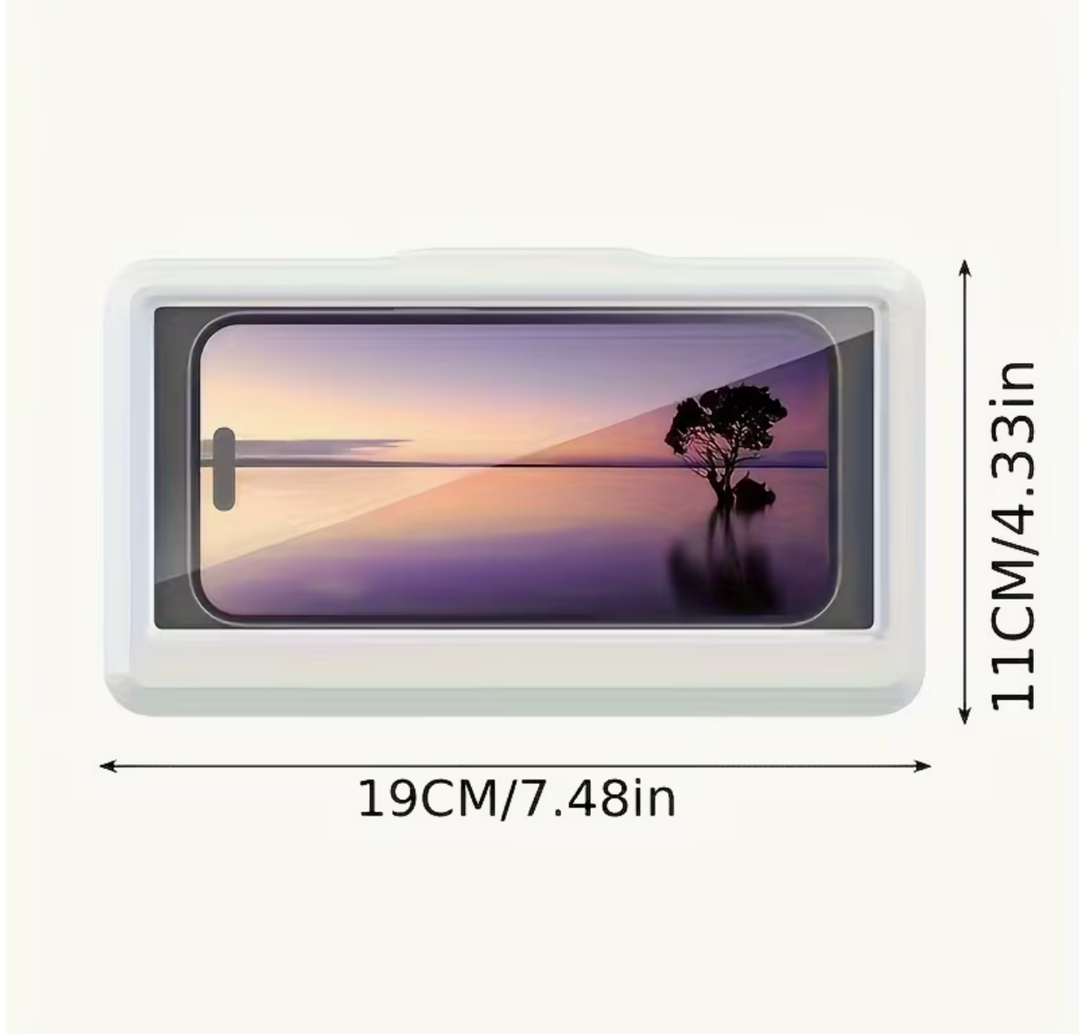 360° Rotating ABS Shower Phone Holder – Transparent Bathroom Accessory | Compatible with Plastic Shower Curtains, All-Season Use