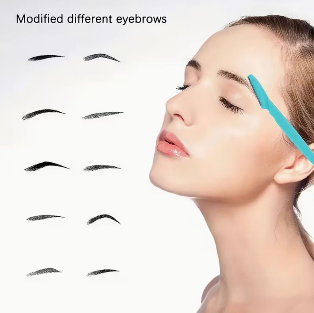5-Piece Stainless Steel Eyebrow & Facial Razor Set – Random Colours