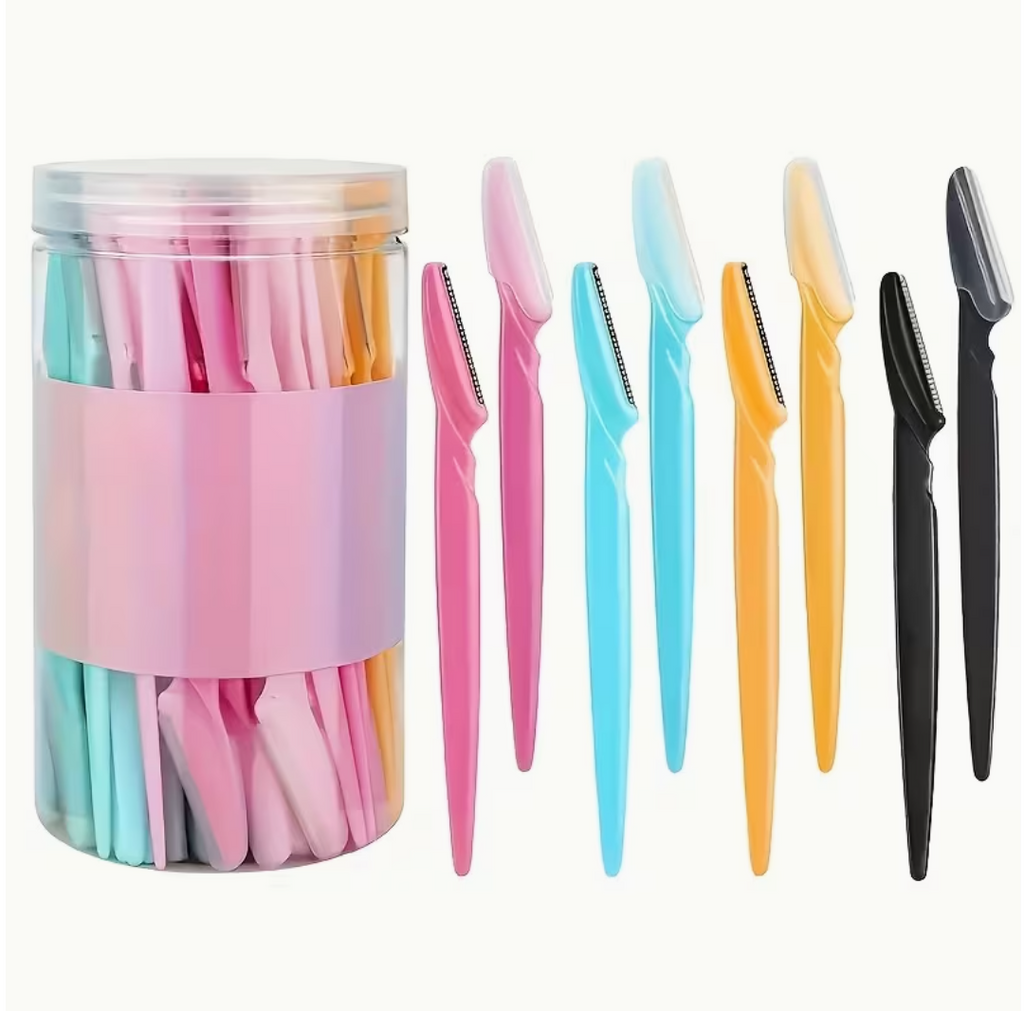 5-Piece Stainless Steel Eyebrow & Facial Razor Set – Random Colours