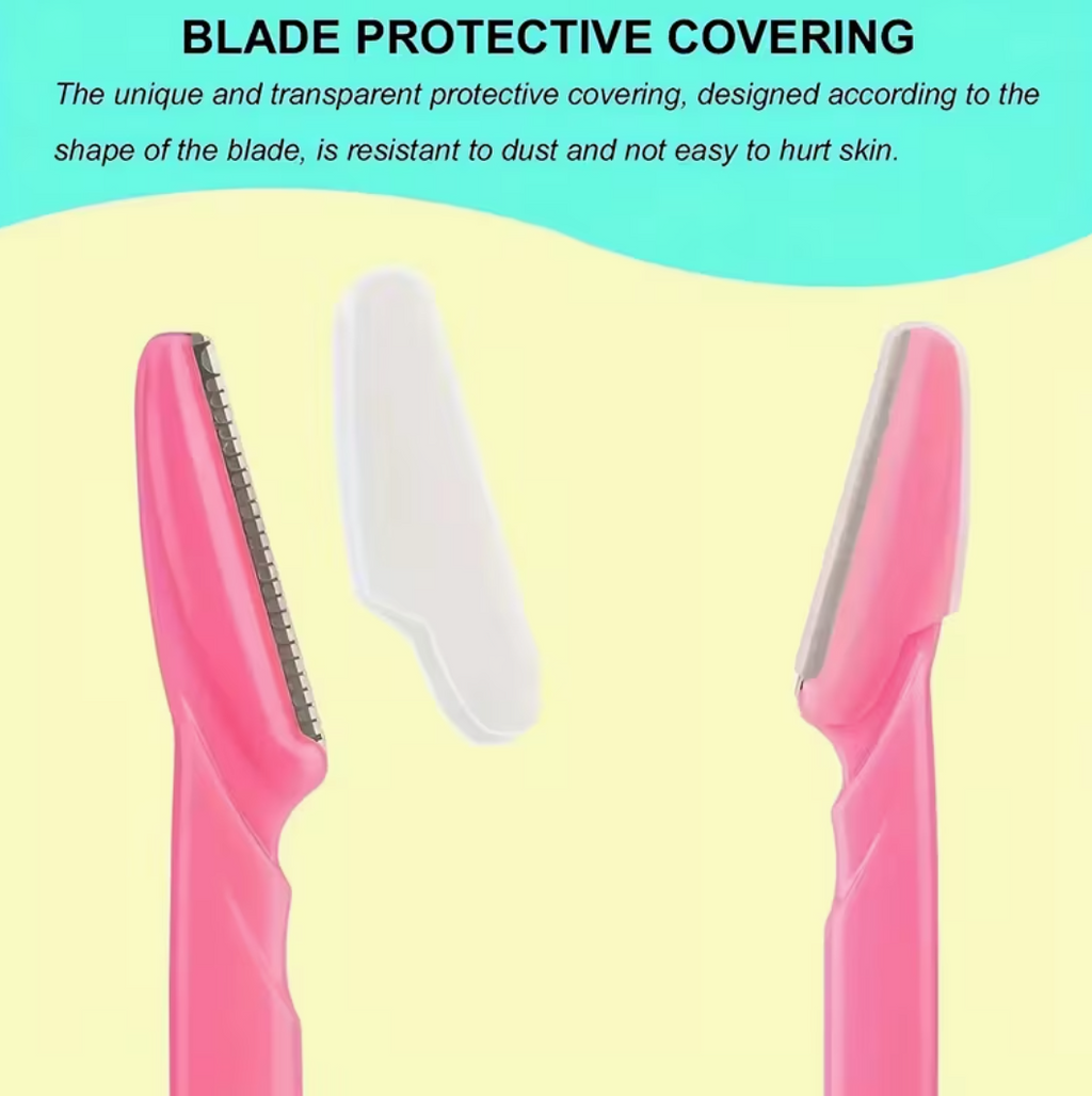 5-Piece Stainless Steel Eyebrow & Facial Razor Set – Random Colours