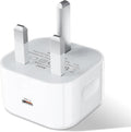 USB C Plug, 20W Power Adapter UK Plug – Fast Charge USB-C Wall Charger for iPhone 15/15 Plus/15 Pro/15 Pro Max, iPad Pro, Samsung S23 Ultra/S22/S21 & More