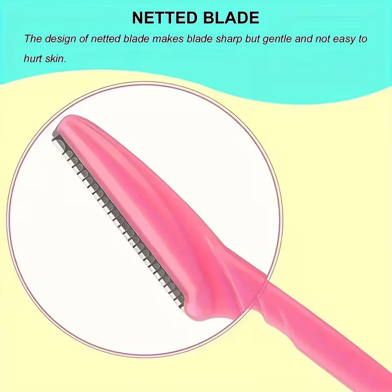 5-Piece Stainless Steel Eyebrow & Facial Razor Set – Random Colours