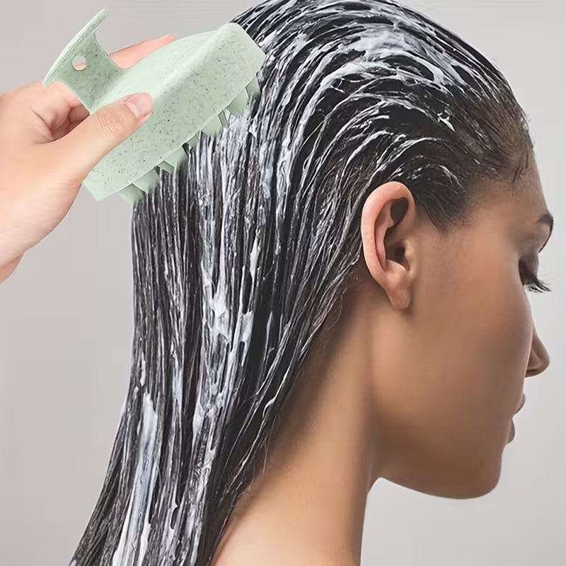 Random Color Silicone Scalp Massager & Hair Washing Brush – Soft Short Bristle Head Care Tool
