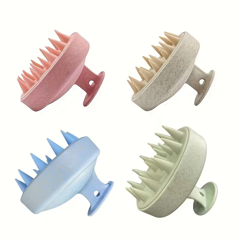 Random Color Silicone Scalp Massager & Hair Washing Brush – Soft Short Bristle Head Care Tool