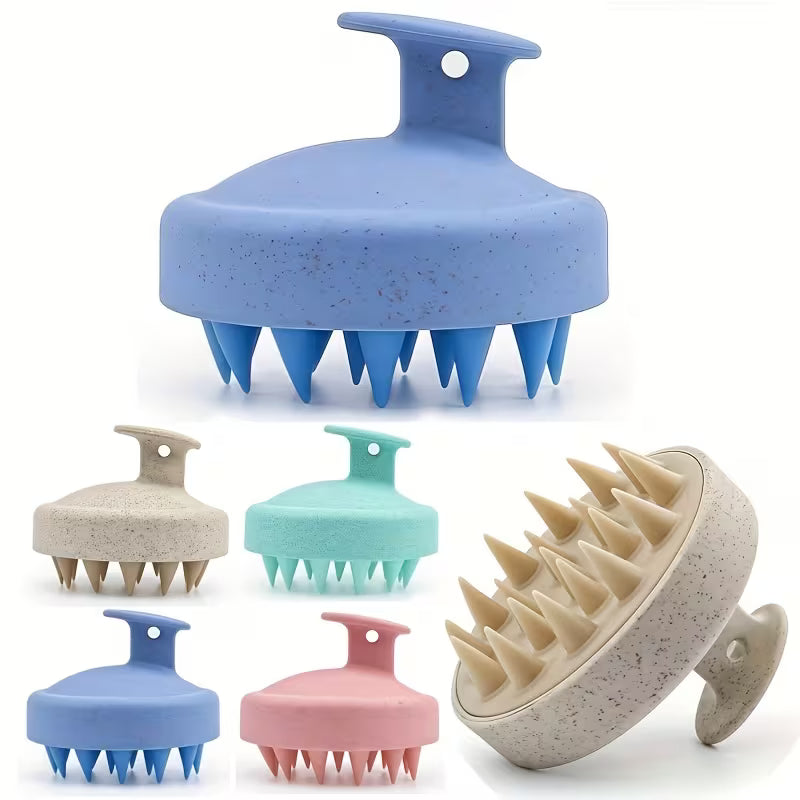 Random Color Silicone Scalp Massager & Hair Washing Brush – Soft Short Bristle Head Care Tool