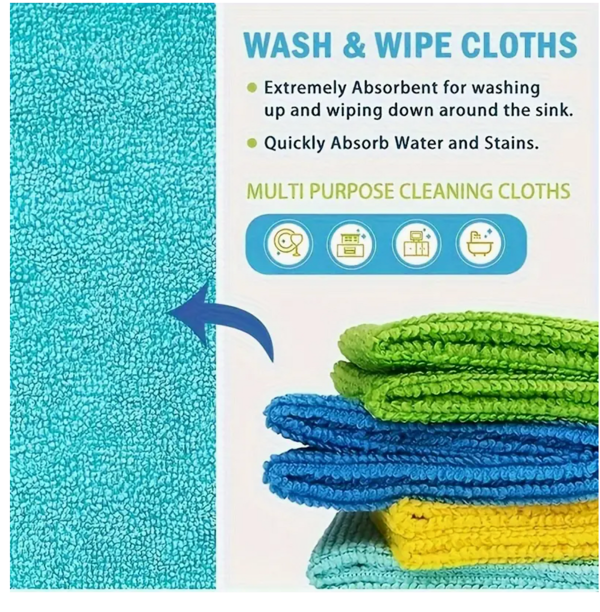 10pcs Multi-Purpose Microfiber Cleaning Cloths – Quick-Dry, Washable, Gift Box Set for Kitchen, Yard & Commercial Use