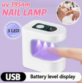 Mini Portable Nail Lamp – USB Rechargeable LED 395nm | Countdown Timer & Power Button | Compact Nail Art Tool for Gel & Nail Polish | Salon, Home & Travel Use