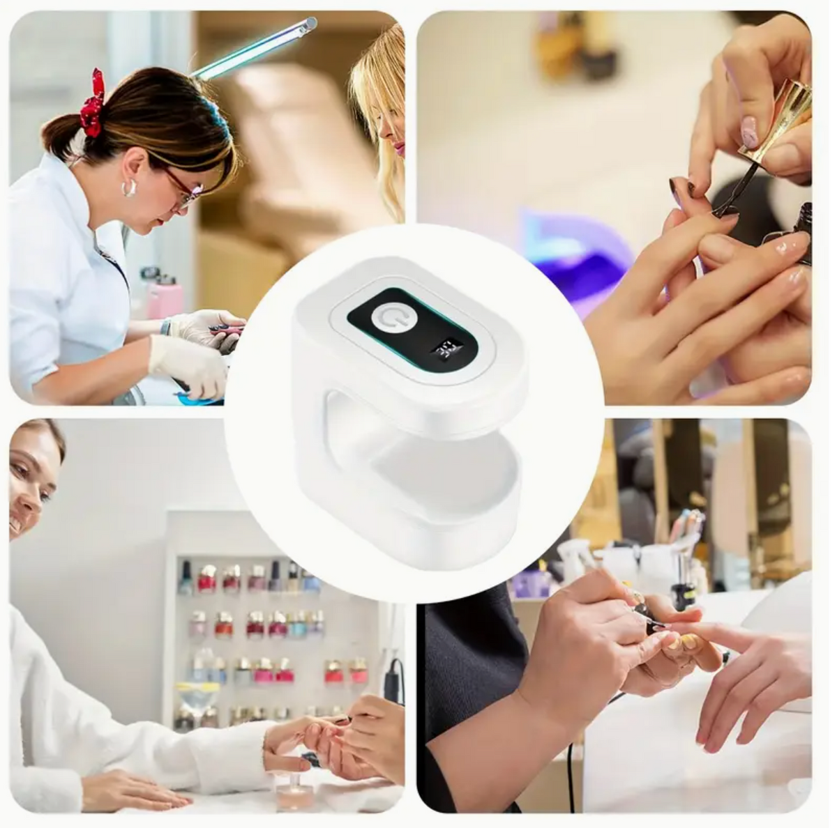 Mini Portable Nail Lamp – USB Rechargeable LED 395nm | Countdown Timer & Power Button | Compact Nail Art Tool for Gel & Nail Polish | Salon, Home & Travel Use