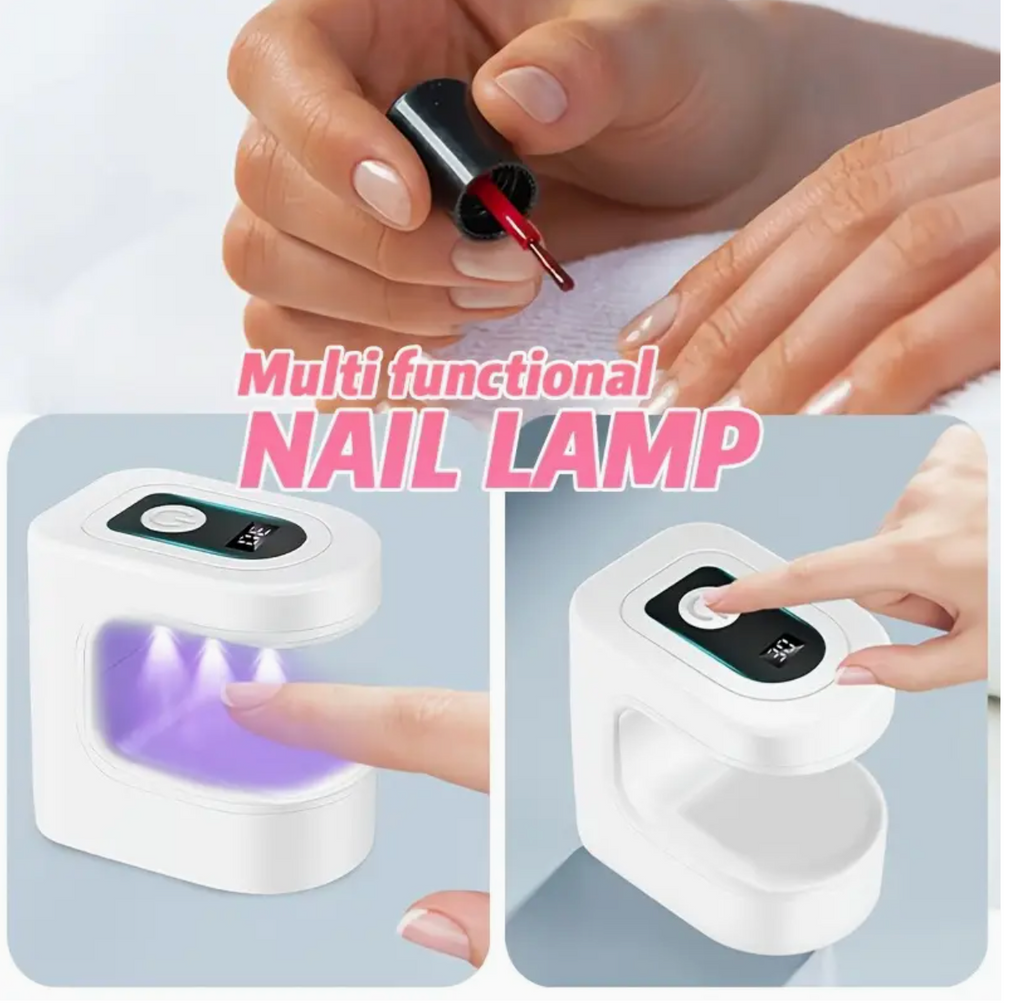 Mini Portable Nail Lamp – USB Rechargeable LED 395nm | Countdown Timer & Power Button | Compact Nail Art Tool for Gel & Nail Polish | Salon, Home & Travel Use