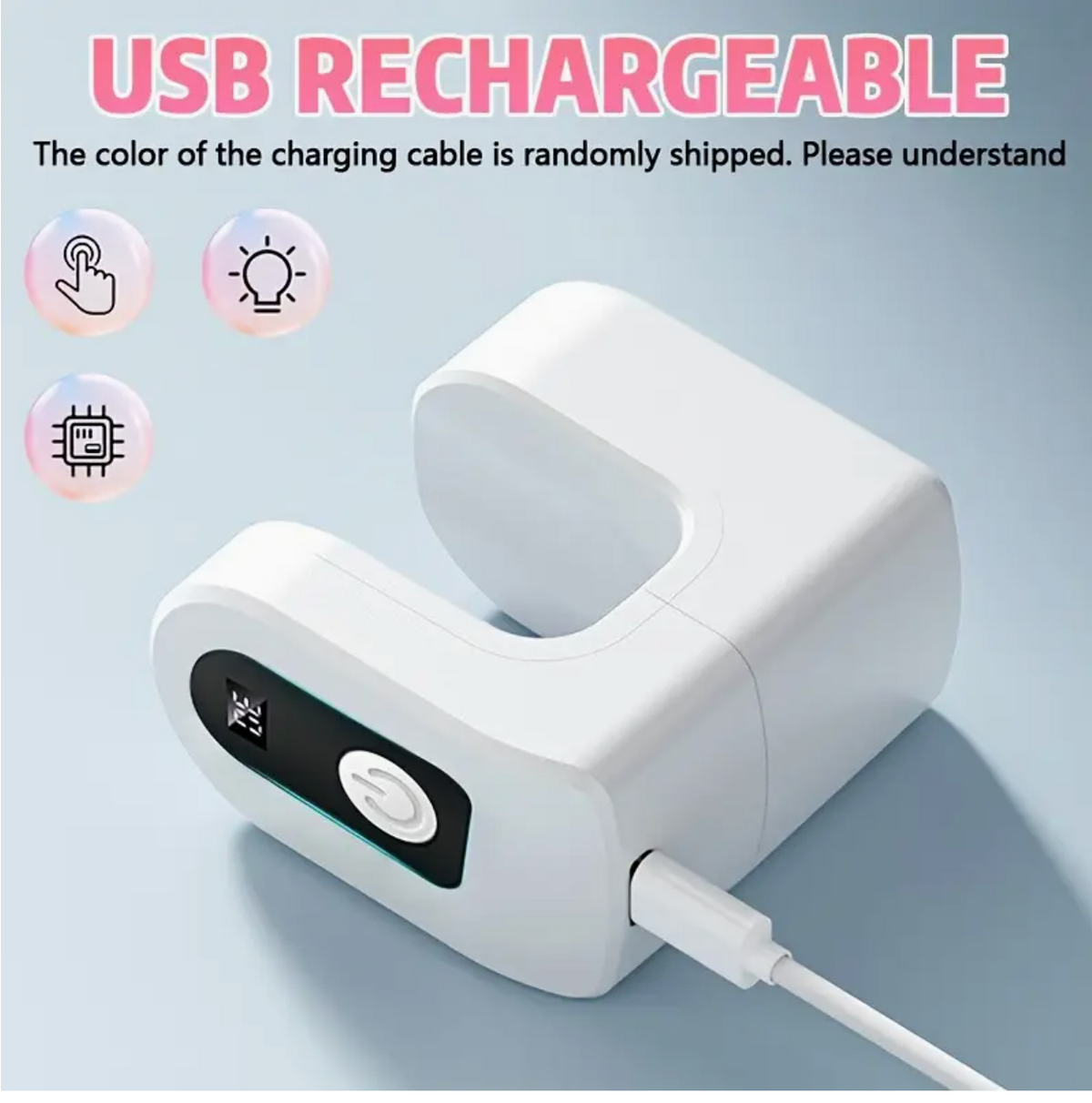 Mini Portable Nail Lamp – USB Rechargeable LED 395nm | Countdown Timer & Power Button | Compact Nail Art Tool for Gel & Nail Polish | Salon, Home & Travel Use