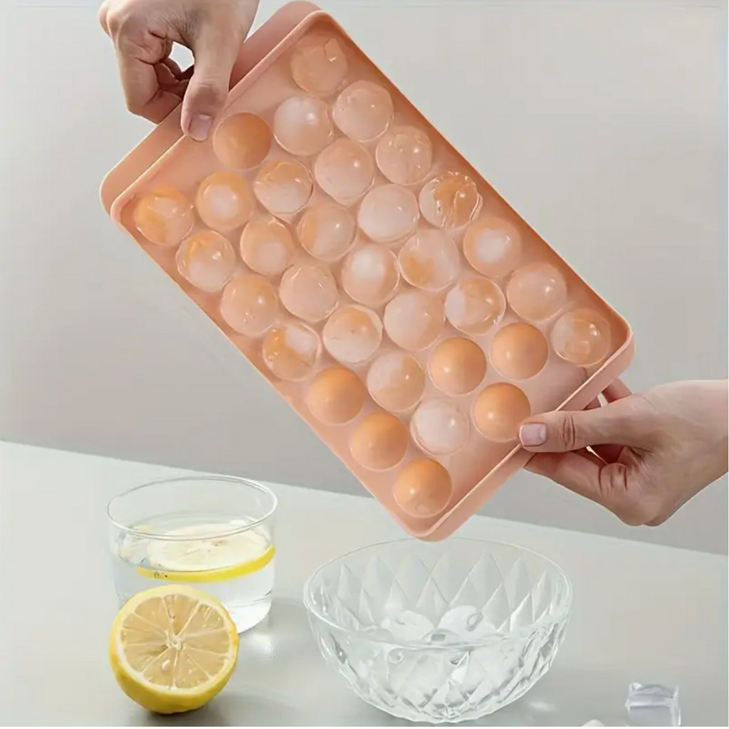 1PC Ice Cube Tray – Polished Dustproof Round Grid Ice Ball Mold | Small-Sized Food-Grade Ice Maker for Home, Party & Kitchen Use