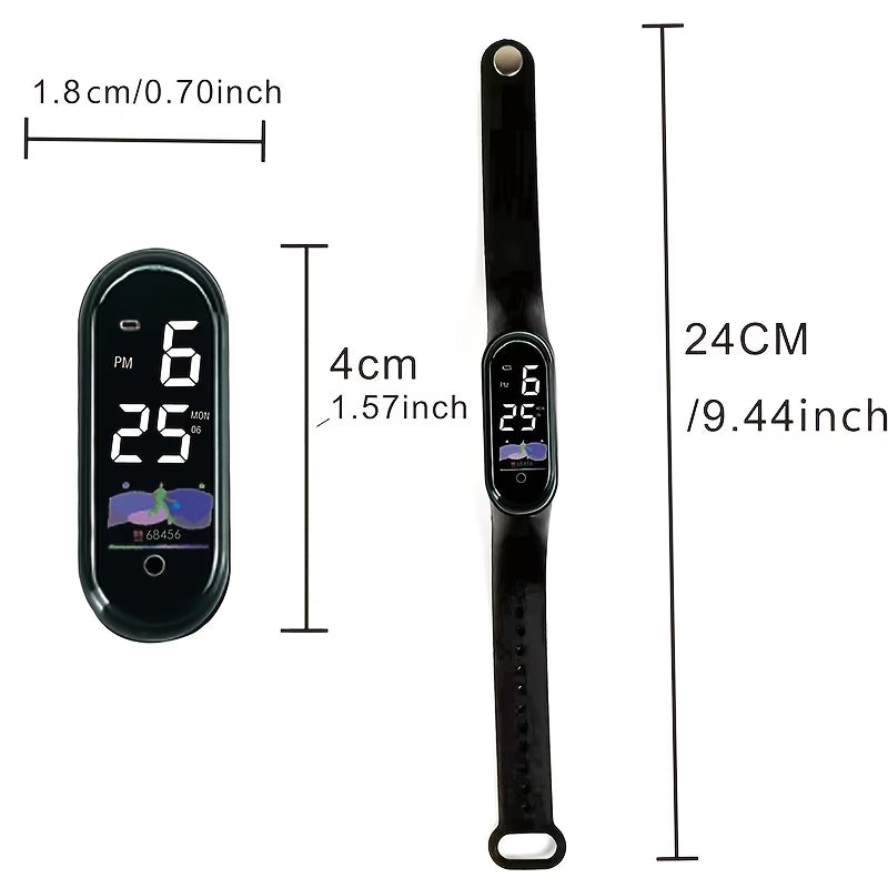 LED Digital Sports Watch – Unisex Lightweight Watch with Colour Display