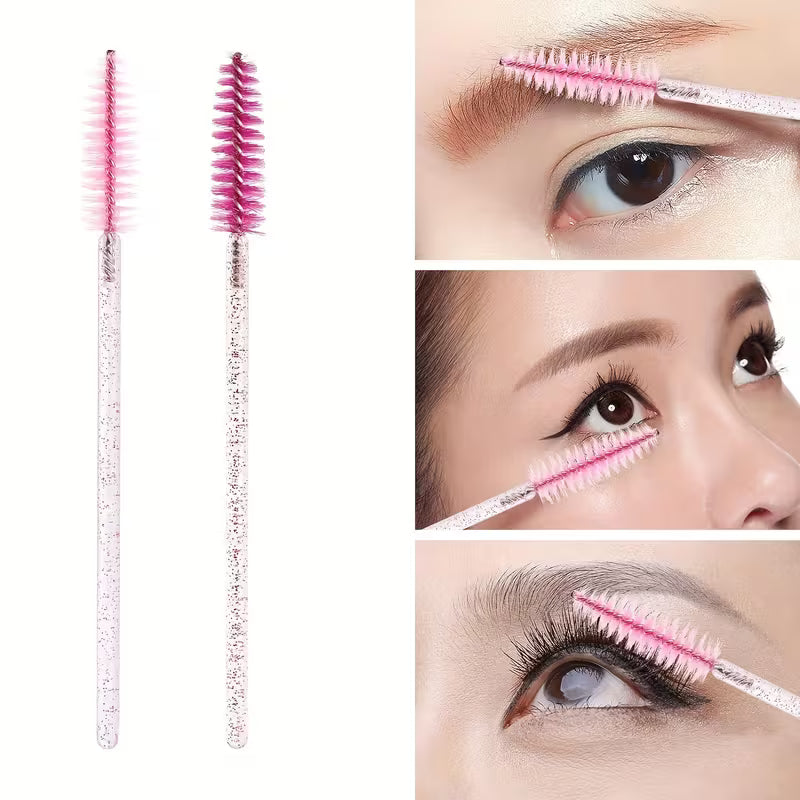 5pcs Disposable Mascara & Eyebrow Brush Set – Travel Makeup Applicators