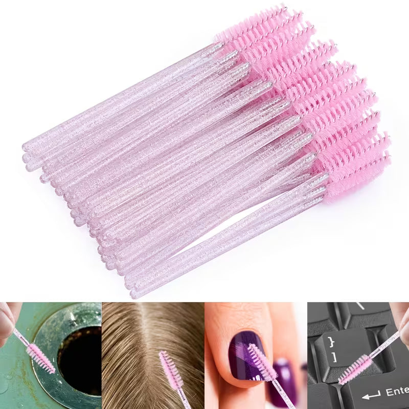 5pcs Disposable Mascara & Eyebrow Brush Set – Travel Makeup Applicators