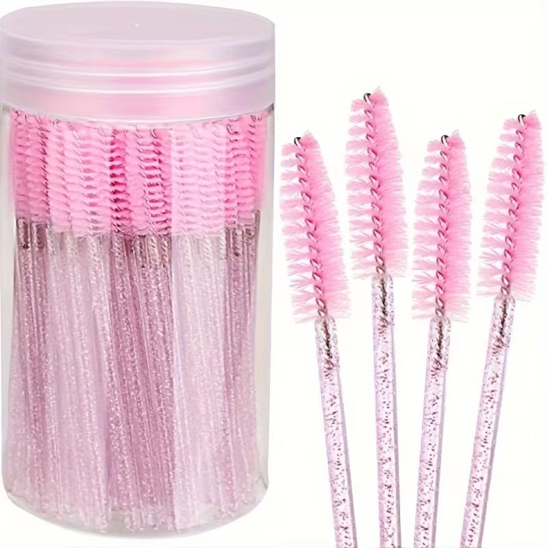5pcs Disposable Mascara & Eyebrow Brush Set – Travel Makeup Applicators