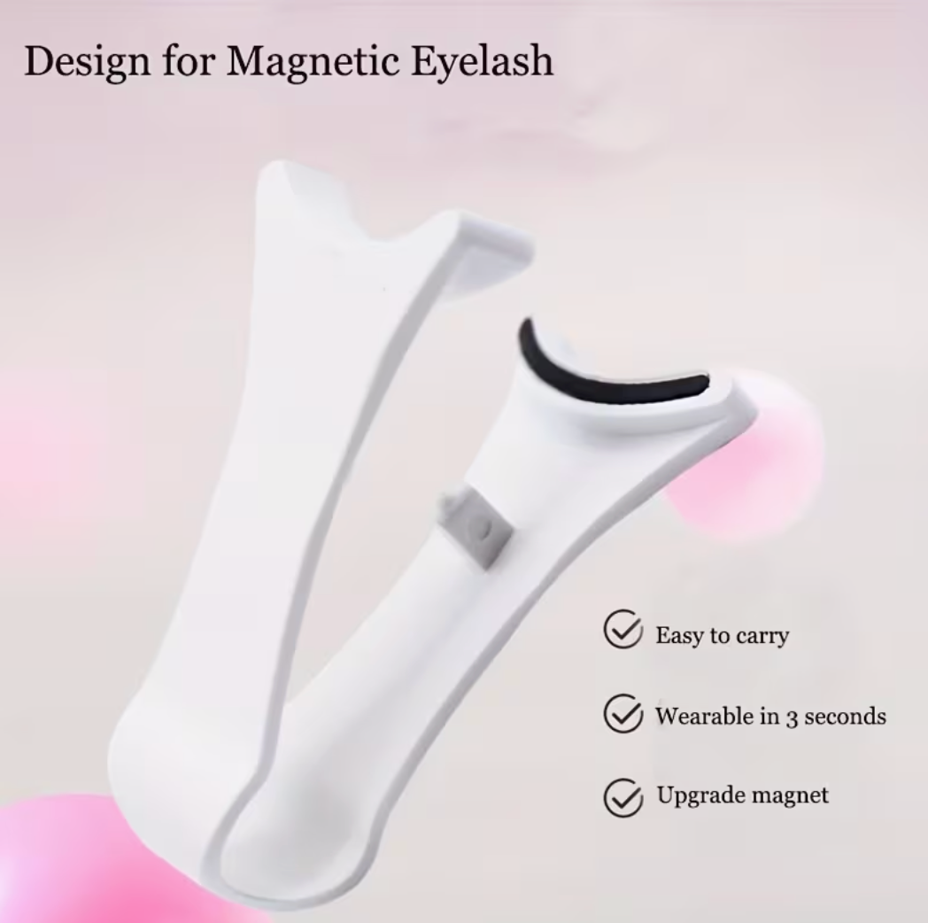 White Magnetic False Eyelash Holder – V-Shaped Clip for Easy Application
