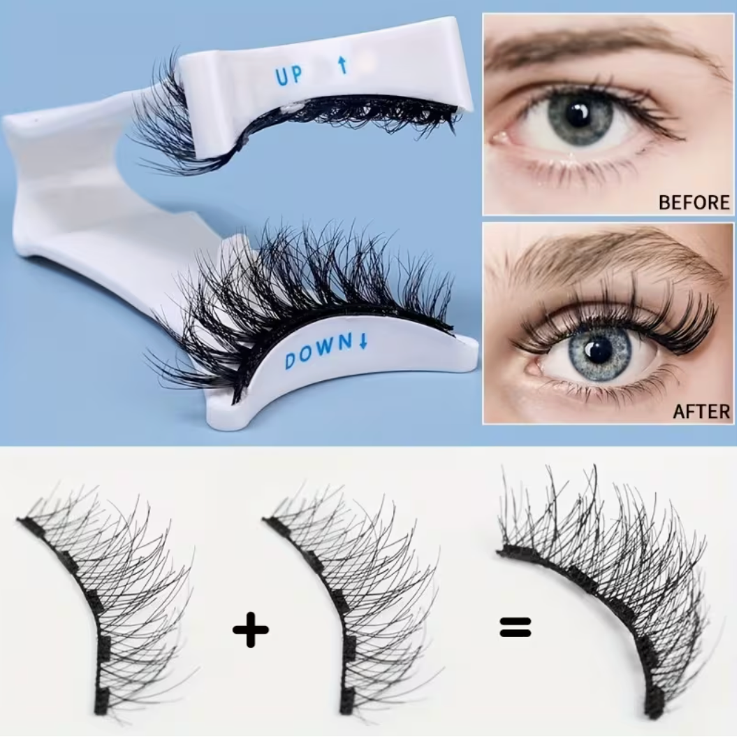 White Magnetic False Eyelash Holder – V-Shaped Clip for Easy Application