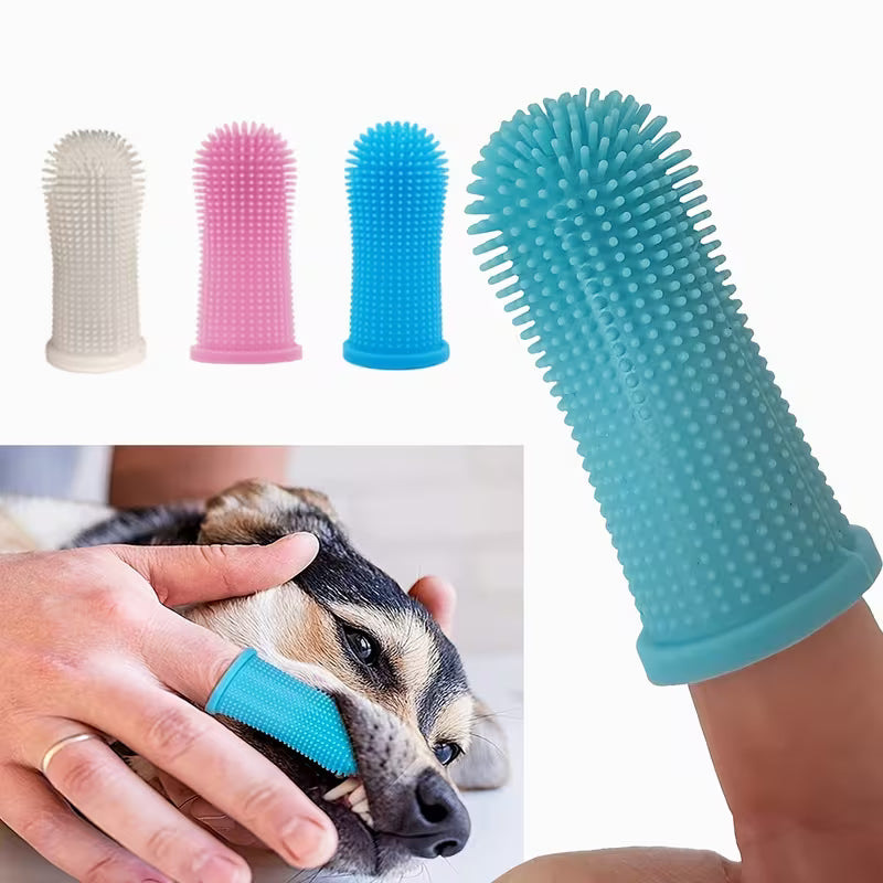 5pcs Soft Silicone Pet Finger Toothbrush Sleeves – Dog & Cat Dental Cleaning Tools