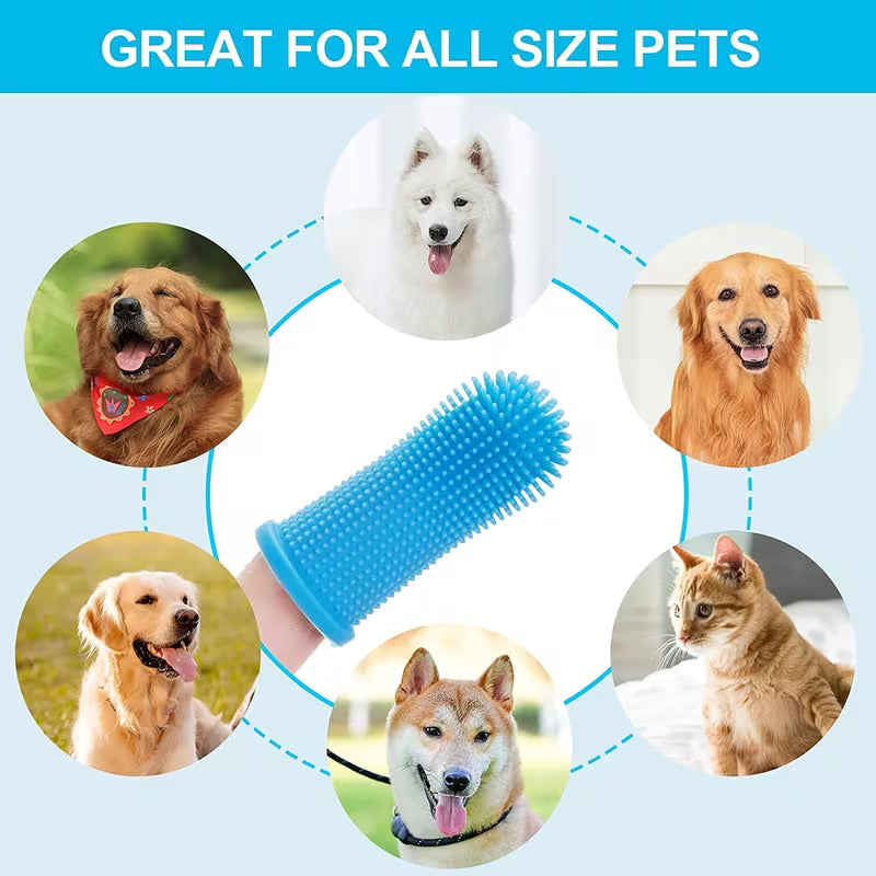 5pcs Soft Silicone Pet Finger Toothbrush Sleeves – Dog & Cat Dental Cleaning Tools