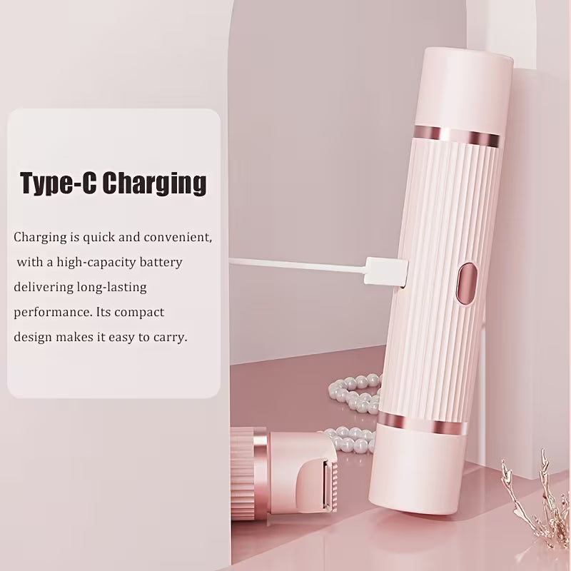 2-in-1 Women's Electric Shaver & Body Hair Trimmer – Wet & Dry Rechargeable Personal Grooming Tool