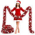 6 Metres Christmas Red Snowflake Fringe Trim – 2-Piece Metallic Foil Decoration