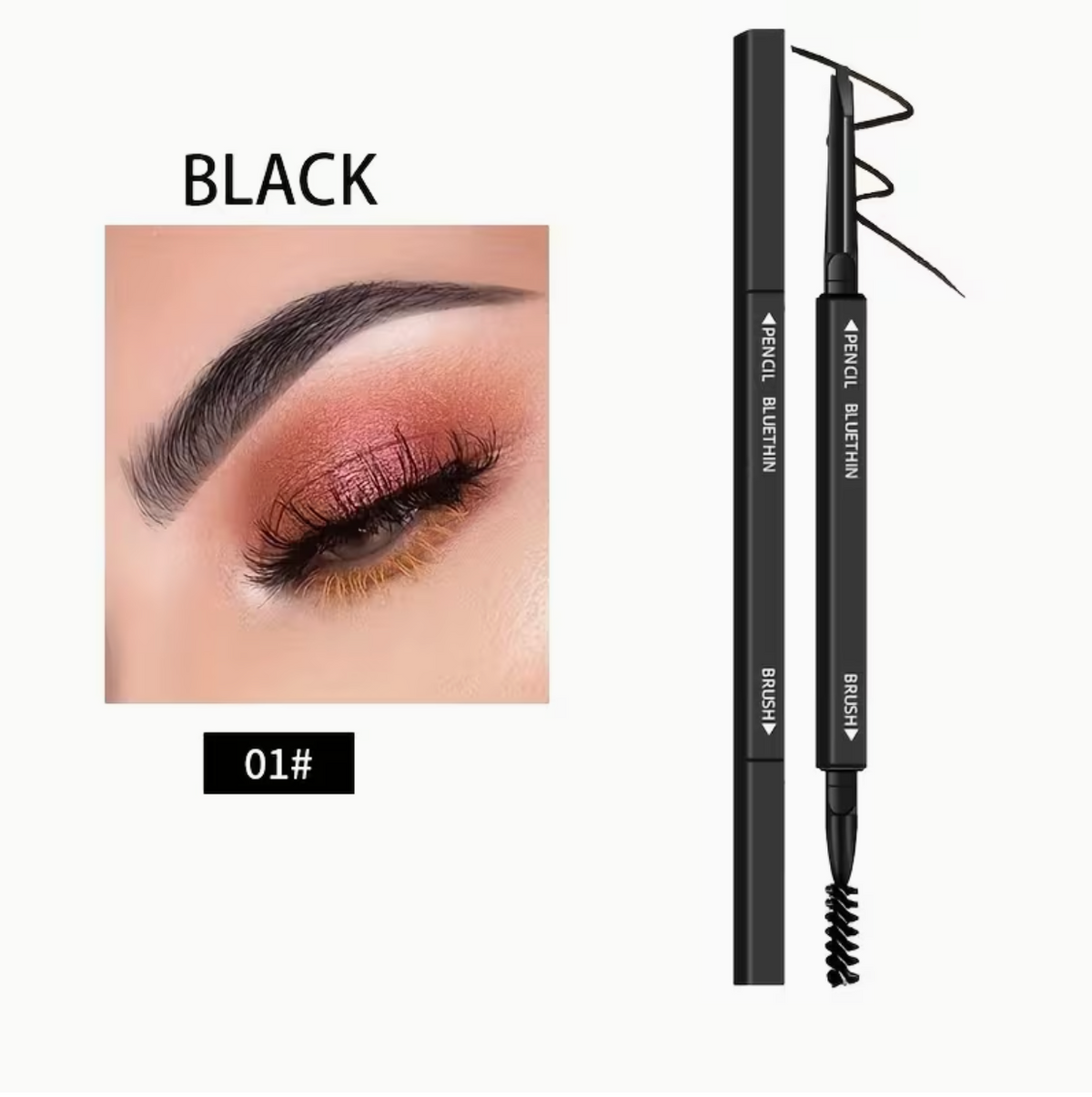 Black Smooth Dual-Ended Eyebrow Pencil – Natural, Defined Brows That Last All Day