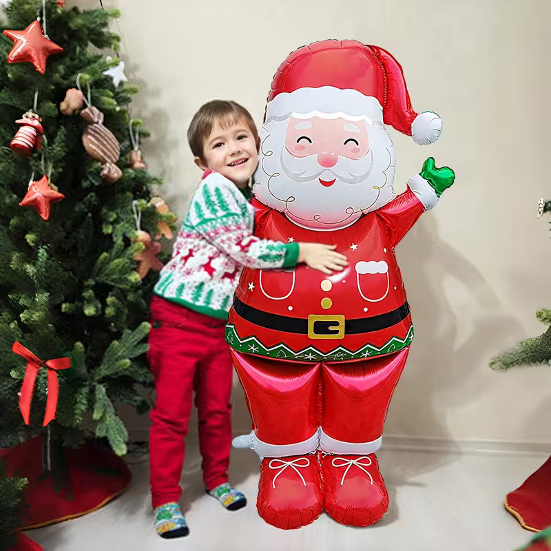 1pc Extra Large Standing Santa Claus Foil Balloon – Christmas Holiday Party Decoration