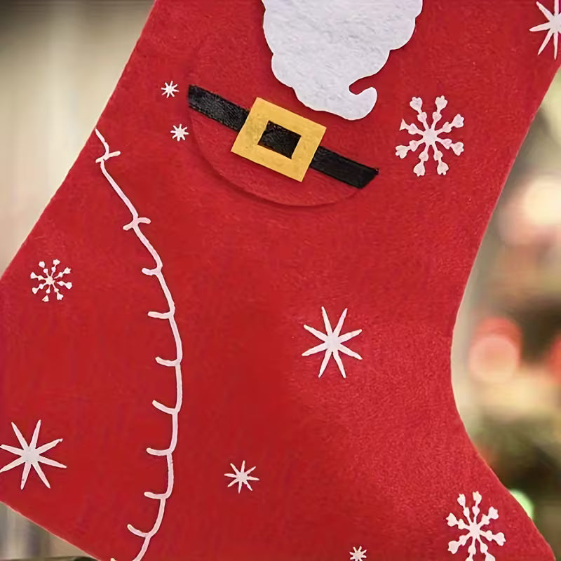 Pair of Traditional Christmas Stockings – Santa, Snowman & Reindeer Designs
