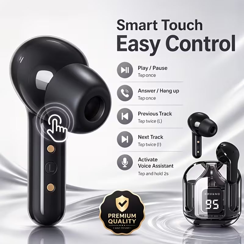 Bluetooth Earbuds with Transparent Charging Case