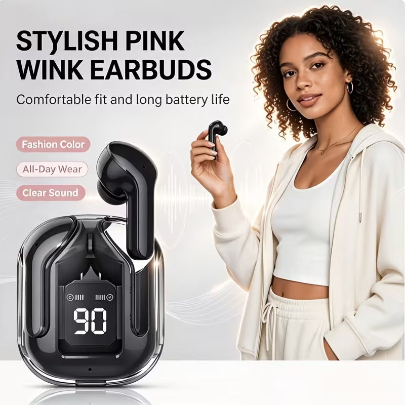 Bluetooth Earbuds with Transparent Charging Case