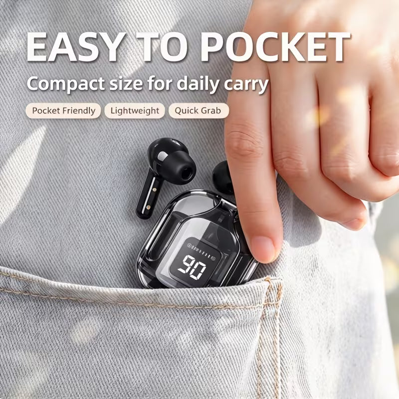Bluetooth Earbuds with Transparent Charging Case