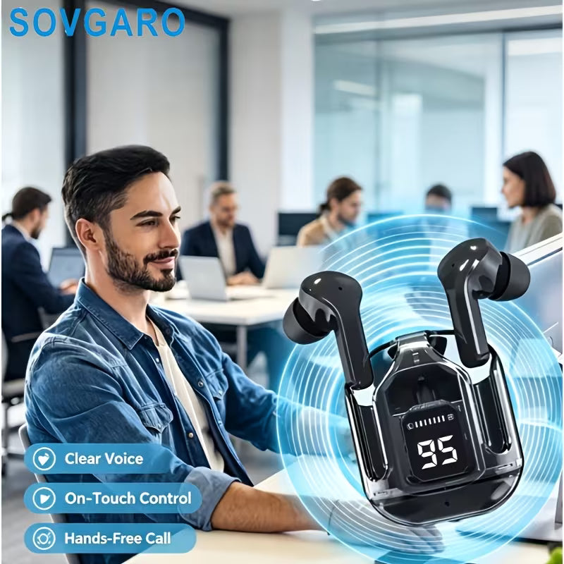 Bluetooth Earbuds with Transparent Charging Case