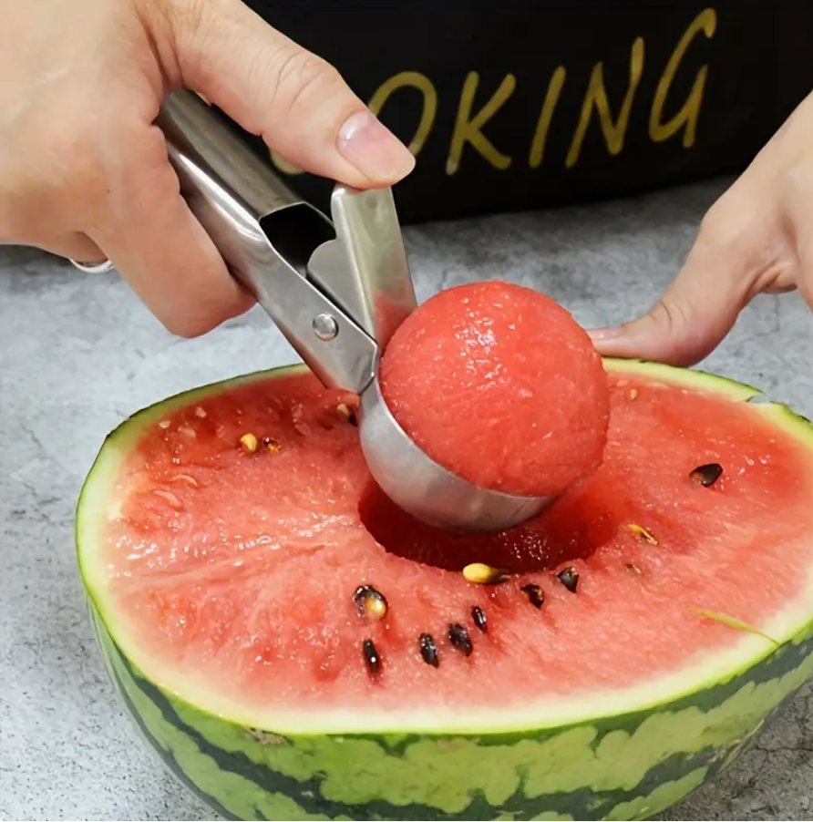 Stainless Steel Ice Cream & Fruit Scoop – Durable Round Digger for Watermelon, Cantaloupe, Papaya & Frozen Desserts | Food-Safe 430 Stainless Steel with Ergonomic Easy-Grip Handle | Rustproof & Heavy-Duty Kitchen Essential