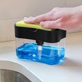 1pc Dish Soap Dispenser and Sponge Holder – Silver-Tone Kitchen Sink Organiser