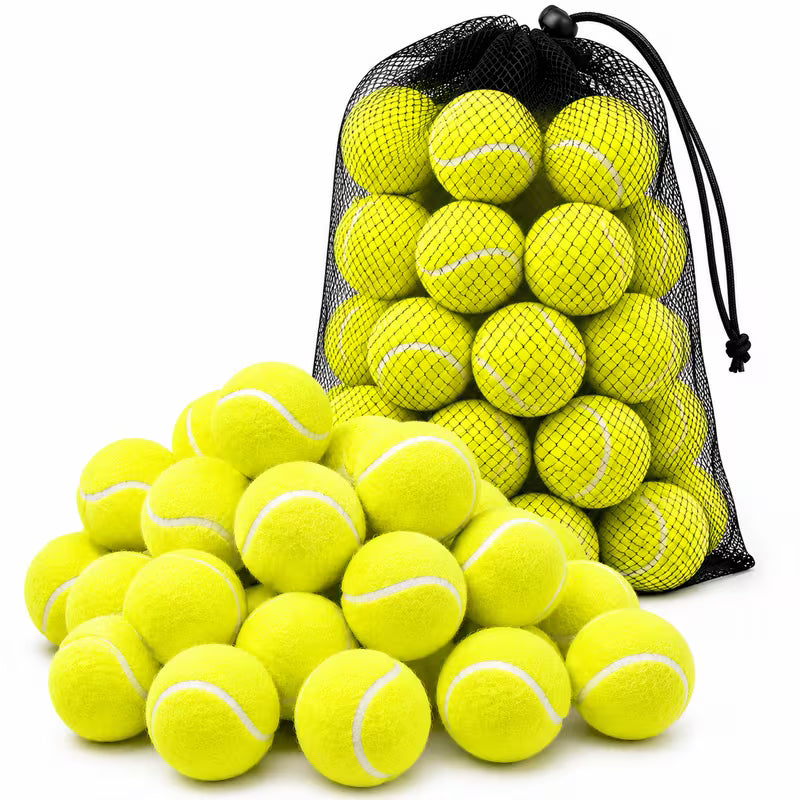 2 Pcs Yellow Tennis Balls – Pressureless Practice Training Balls for Beginners, Coaching, Indoor and Outdoor Games