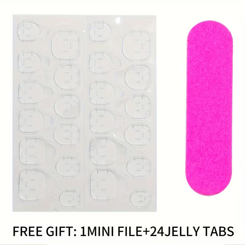 96pcs Red Solid Colour Short Square Press-On Nails, Glossy Artificial False Nails with Adhesive Tape and Nail File