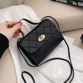 Women's Crossbody Bag, Diamond Pattern Small Square Clutch with Flap and Lock, Casual Shoulder Bag with Adjustable Long Strap