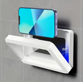360° Rotating ABS Shower Phone Holder – Transparent Bathroom Accessory | Compatible with Plastic Shower Curtains, All-Season Use
