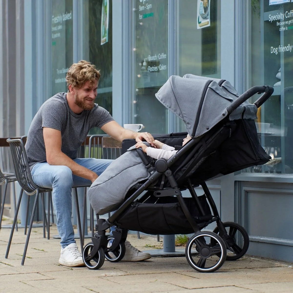 Ickle Bubba Venus Max Double Stroller - Black